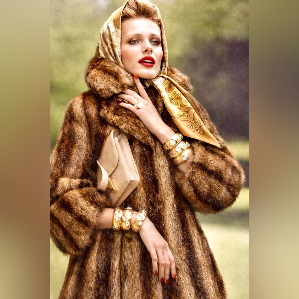 The Christie Brothers Full Length Pure Mink Fur Silk Lined Long Coat Jacket